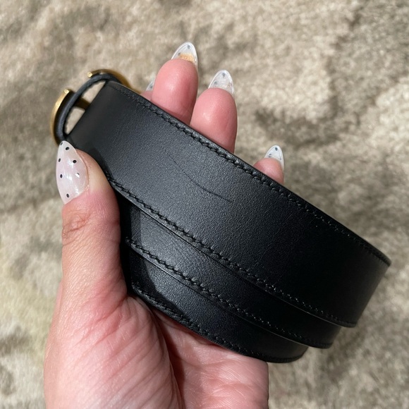 Gucci | Marmont Belt In Black Leather 85-34 - Picture 5 of 8